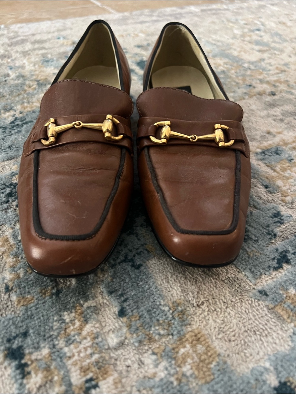 Brown Leather Horsebit Loafers - Women's Flats